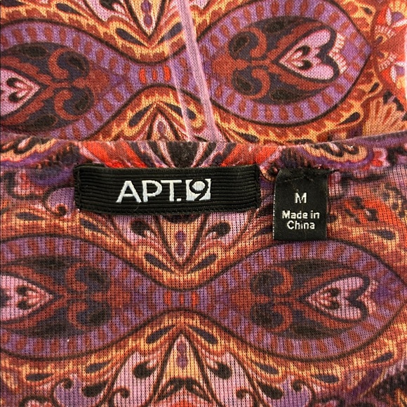 Apt. 9 Purple Y2K 90's Paisley Beaded Boho V-neck 3/4 Sleeve Top Size Medium - Picture 6 of 7